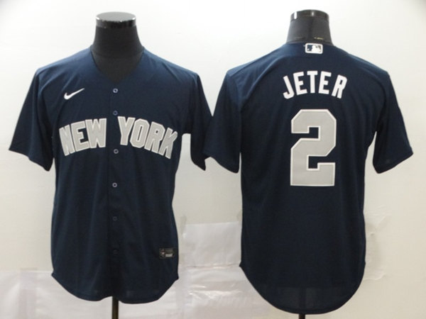 Men's New York Yankees #2 Derek Jeter Navy Cool Base Stitched Jersey